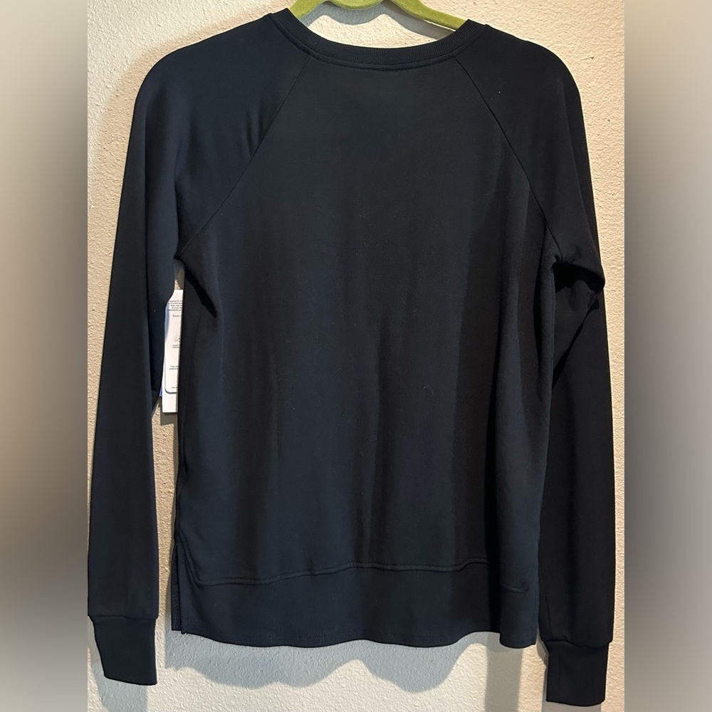 Leelu Rib Hem Raglan Black Sweatshirt - Picture 3 of 9